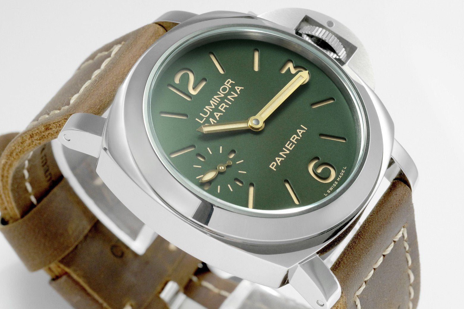 LUMINOR MARINA STEEL CASE GREEN DIAL PAM911