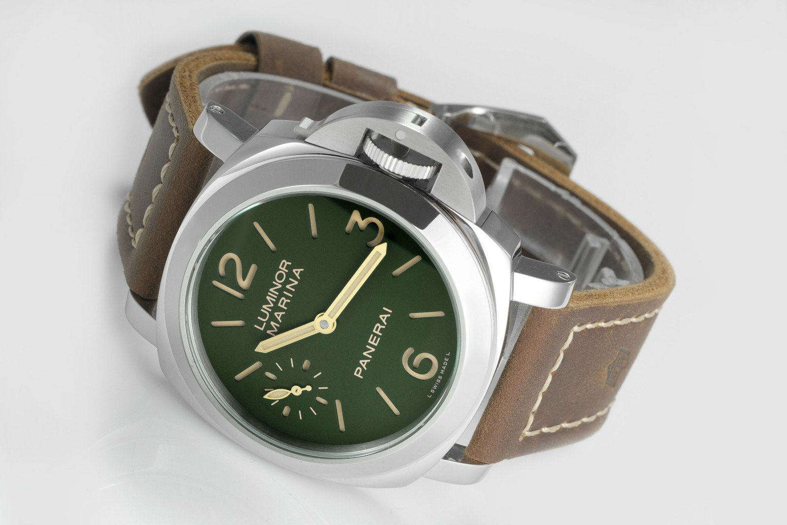 LUMINOR MARINA STEEL CASE GREEN DIAL PAM911