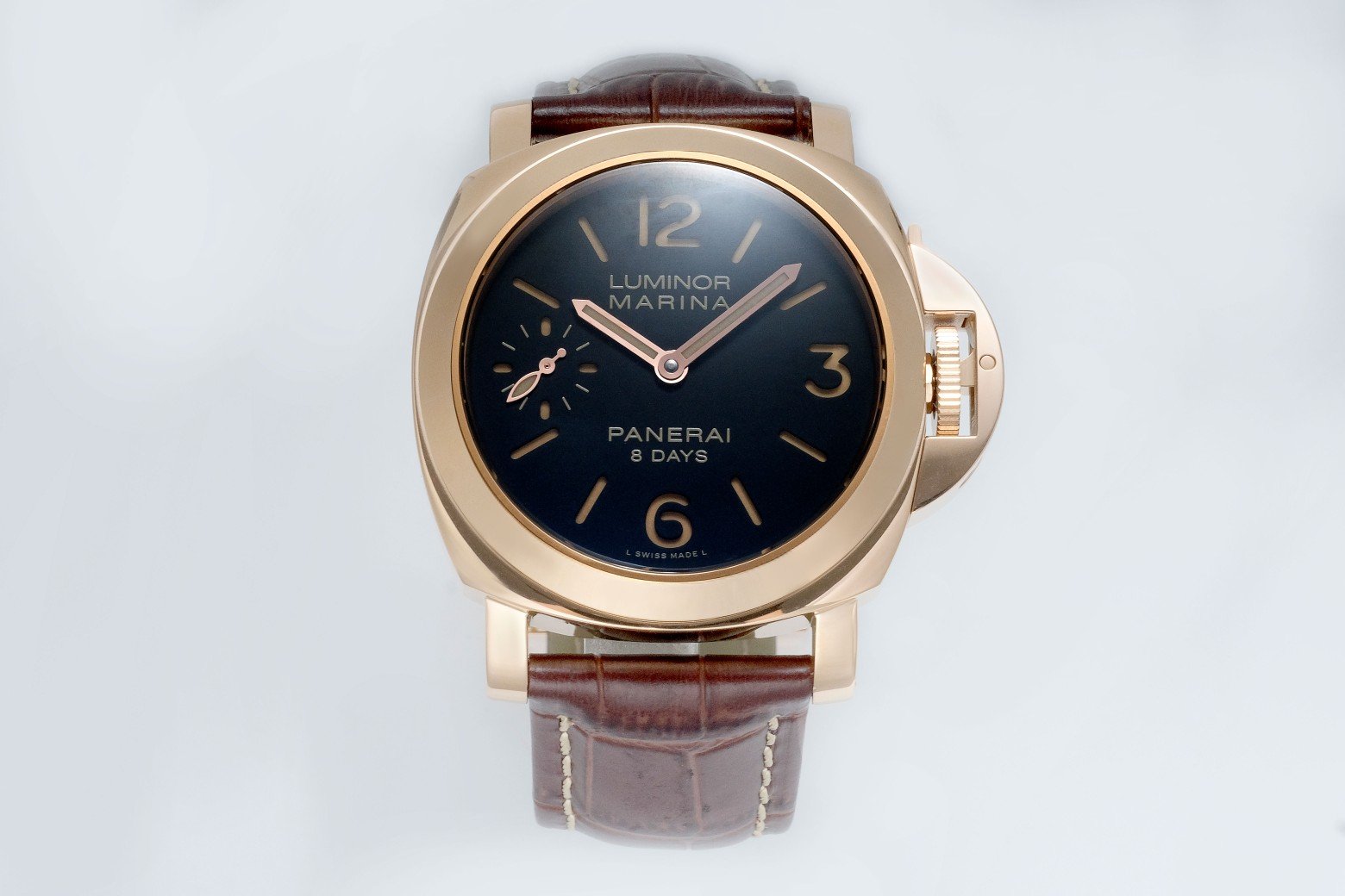 LUMINOR MARINA 8 DAYS ROSE GOLD CASE BLACK DIAL PAM511