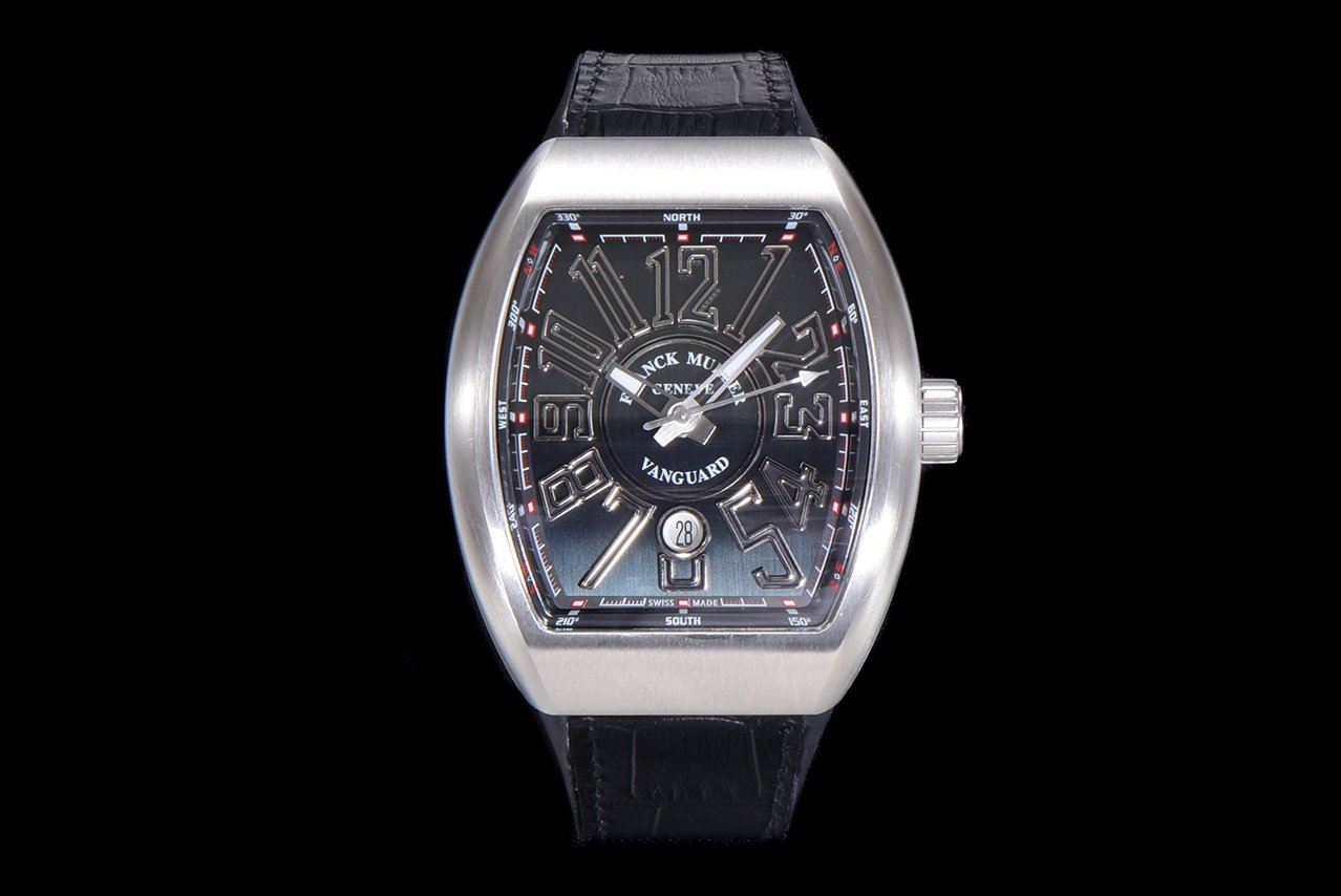 FRANCK VANGUARD 45MM STEEL CASE BLACK DIAL