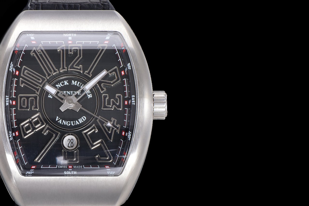 FRANCK VANGUARD 45MM STEEL CASE BLACK DIAL