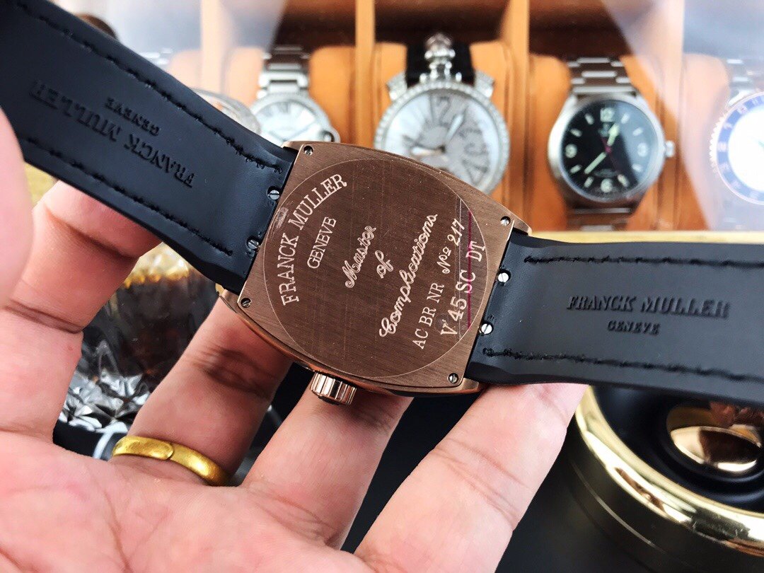 FRANCK VANGUARD 45MM ROSE GOLD CASE BLACK DIAL
