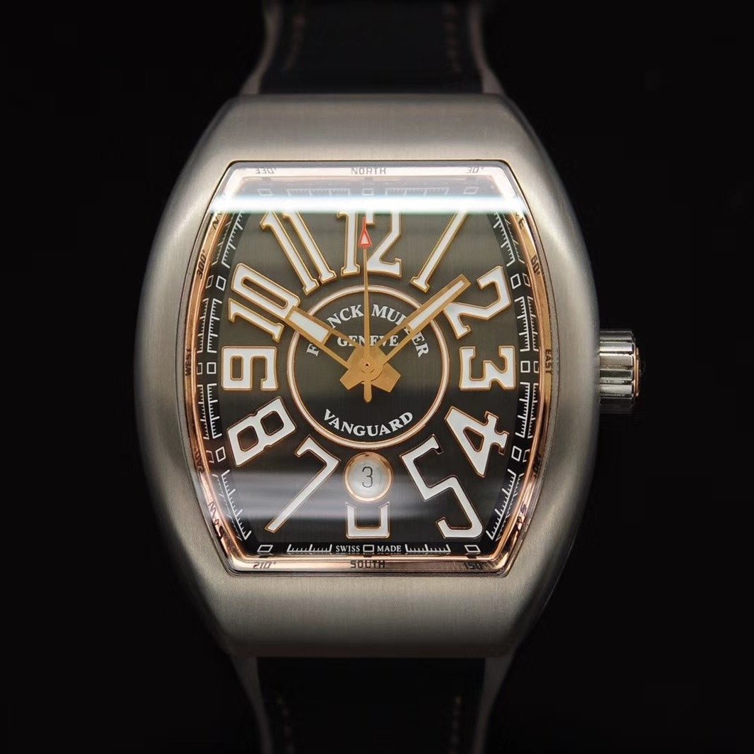 FRANCK VANGUARD 45MM STEEL CASE GOLD GREY DIAL LIMITED EDITION