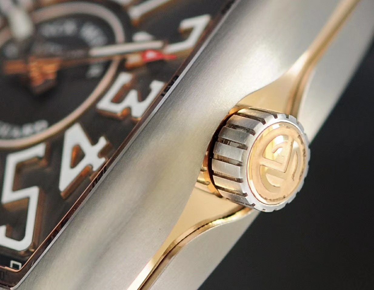 FRANCK VANGUARD 45MM STEEL CASE GOLD GREY DIAL LIMITED EDITION