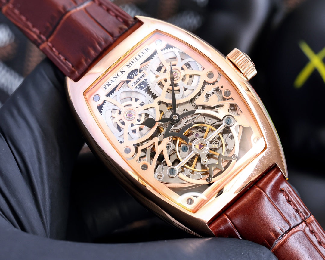 VANGUARD PINK GOLD  CASE SKELETON DIAL