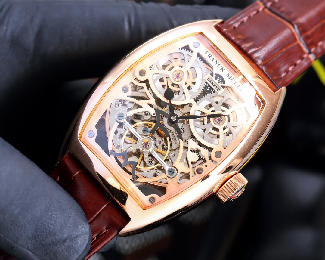 VANGUARD PINK GOLD  CASE SKELETON DIAL