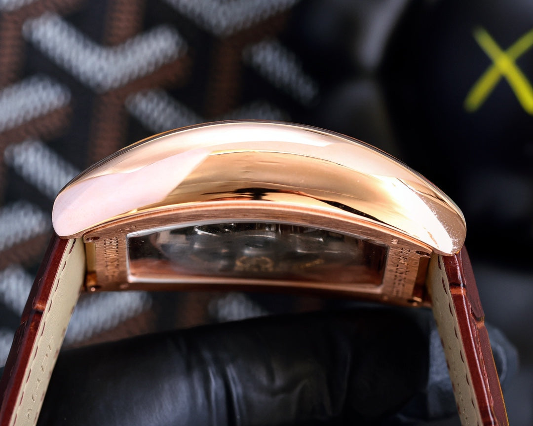 VANGUARD PINK GOLD  CASE SKELETON DIAL