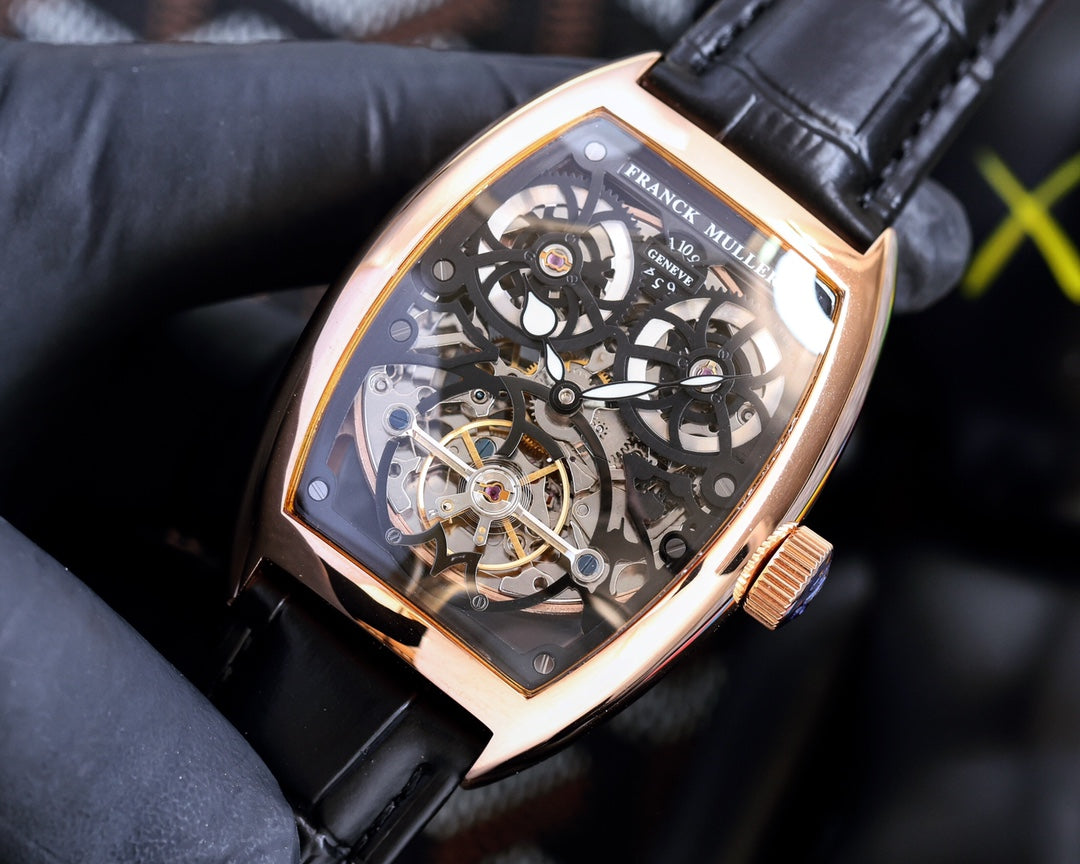 VANGUARD PINK GOLD  CASE SKELETON DIAL