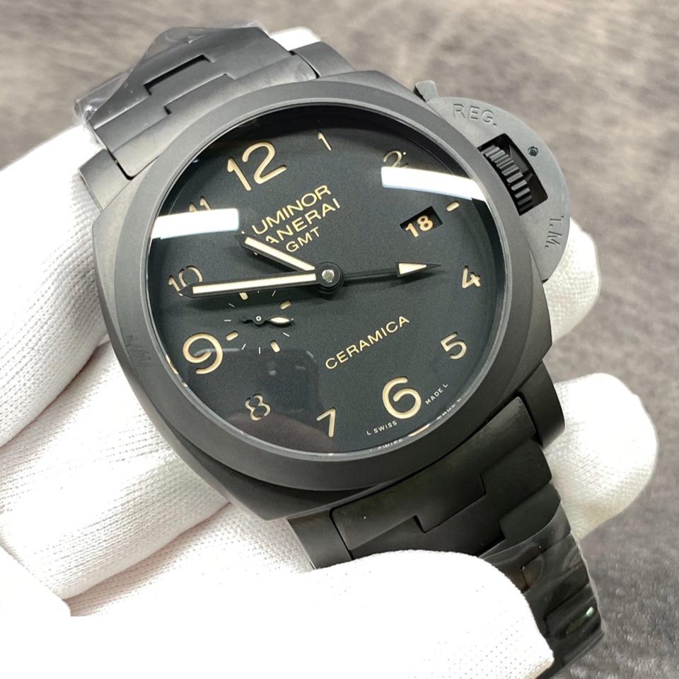 LUMINOR MARINA 1950 3 DAYS GMT CERAMICA BLACK DIAL