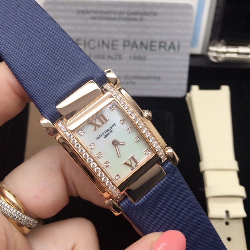 PATEK Twenty-Four 25mm Pink Gold Blue Strap