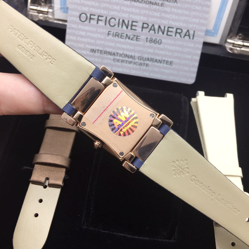 PATEK Twenty-Four 25mm Pink Gold Blue Strap