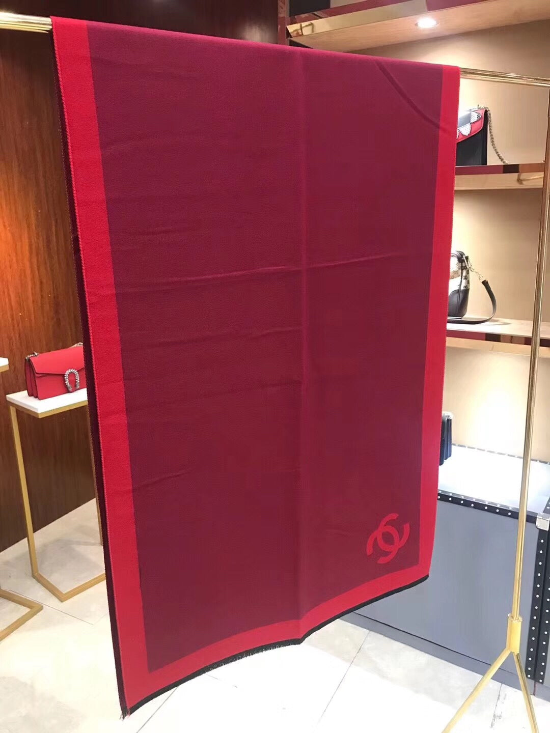 CC Scarf 180 CM In Dark Red Mix Bright Red Cashmere 360522