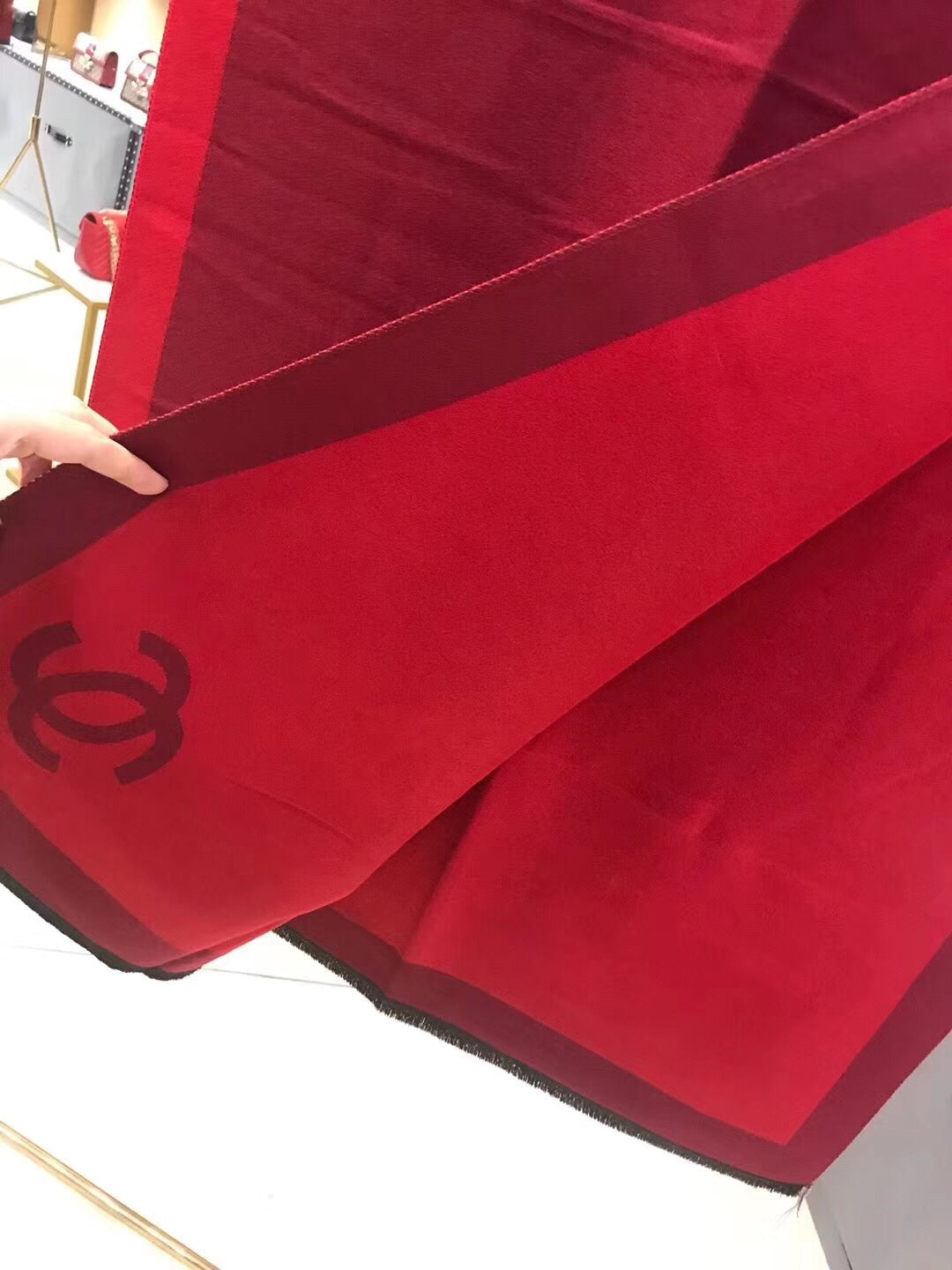 CC Scarf 180 CM In Dark Red Mix Bright Red Cashmere 360522