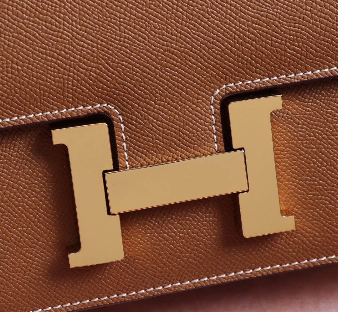 HM CONSTANCE BAGS 18 RUSSET EPSOM GOLD HARDWARE