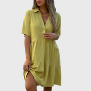 Callista | Kleid mit Knopfdetail