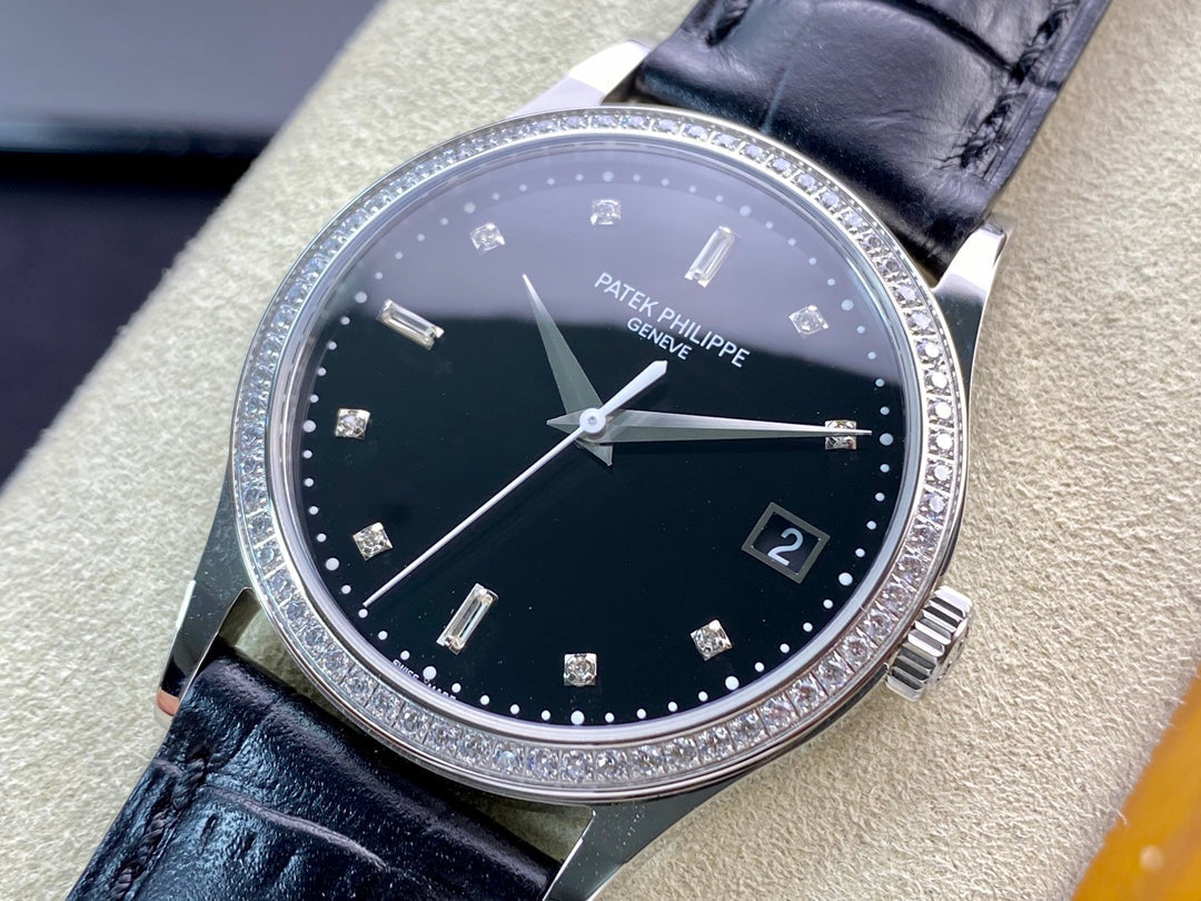 PATEK Calatrava 38mm Black Dial Leather