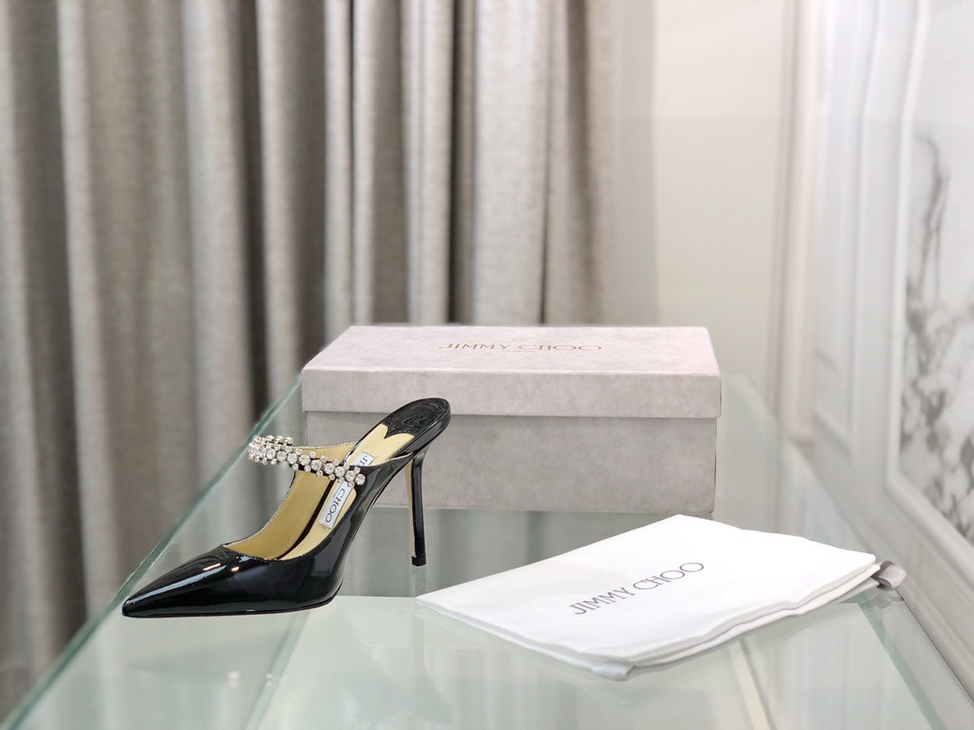 Jimmy Choo Bing 105 Mule Black Patent calfskin