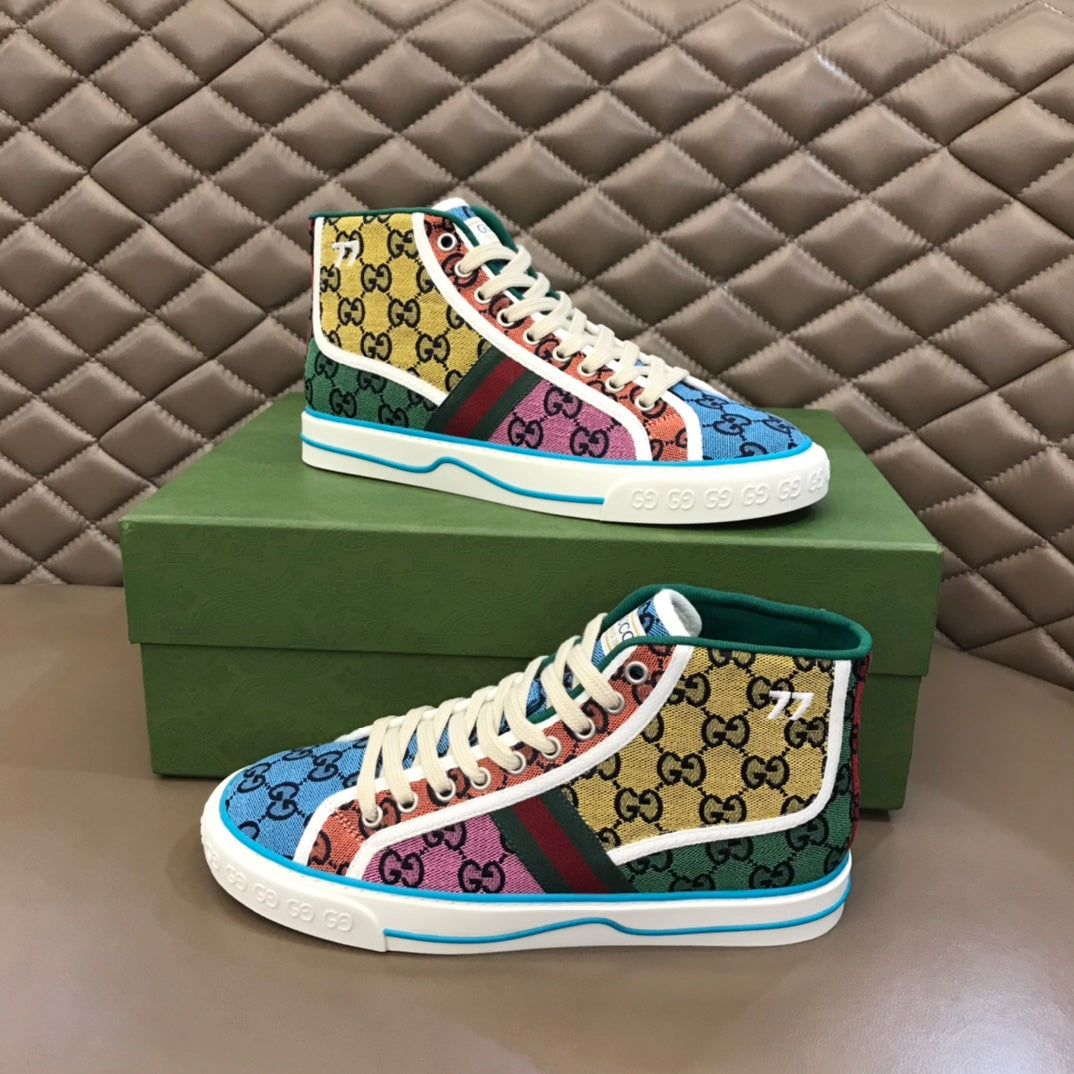 GG Men's  High-Top Sneaker Mullticolor Canvas 574751