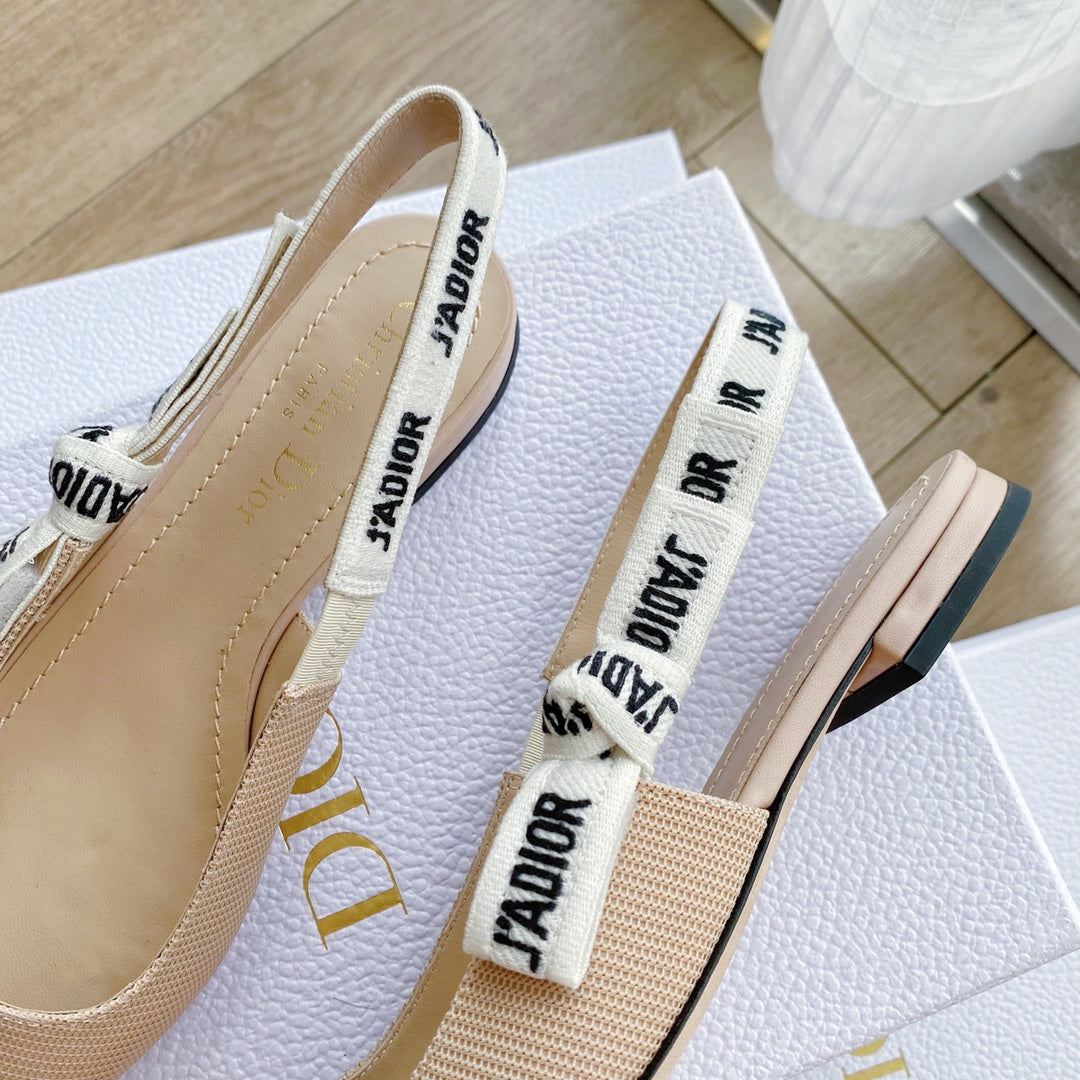 J'Adior Slingback Flat Nude Technical Fabric 330352
