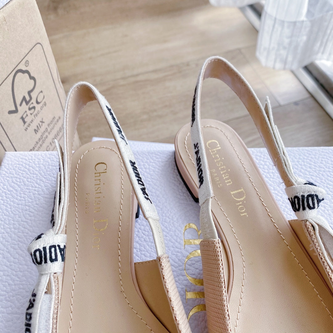 J'Adior Slingback Flat Nude Technical Fabric 330352