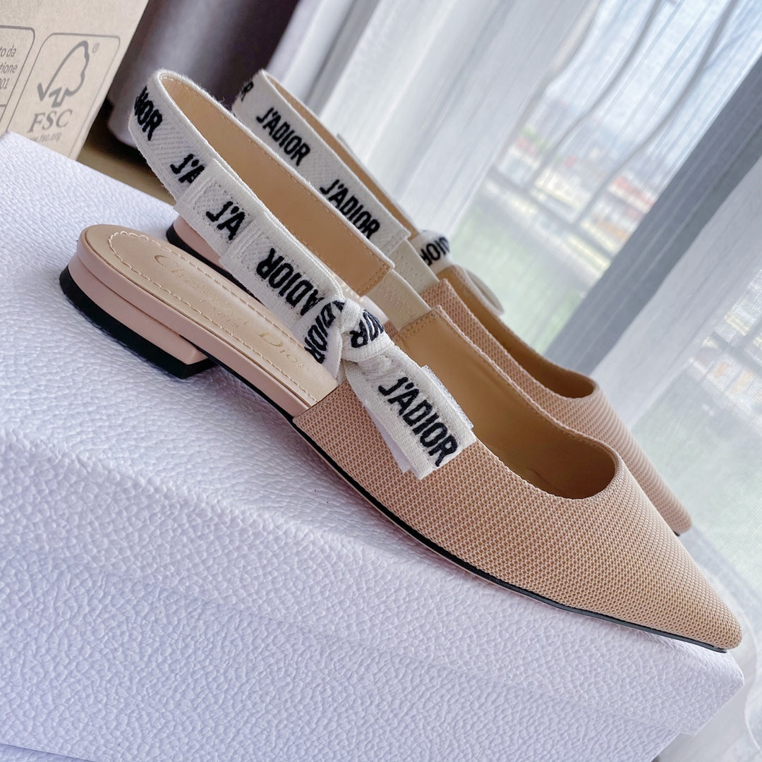 J'Adior Slingback Flat Nude Technical Fabric 330352