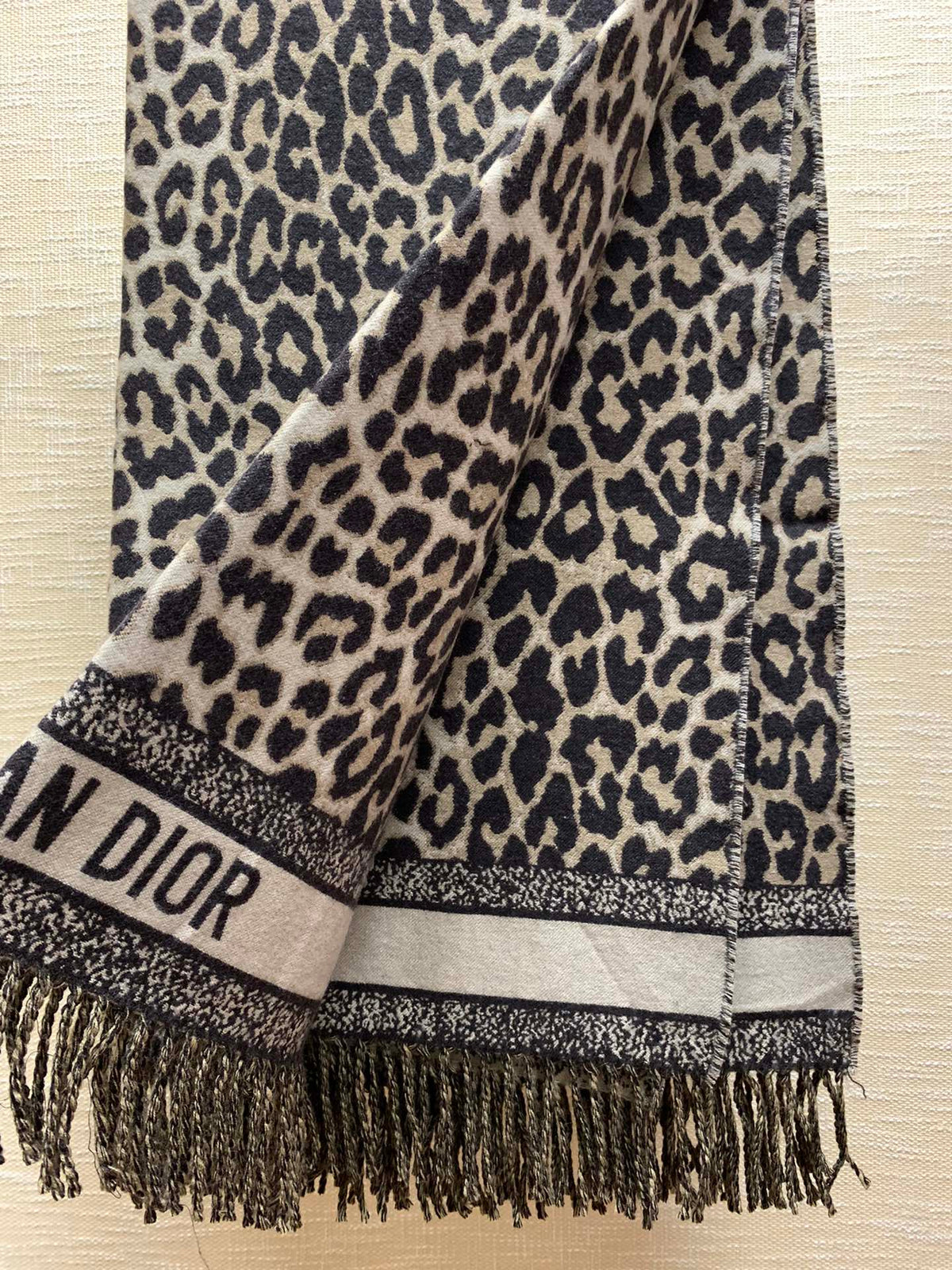 Dior 2026 Poncho Scarf 140cm Leopard Wool And Silk 198751