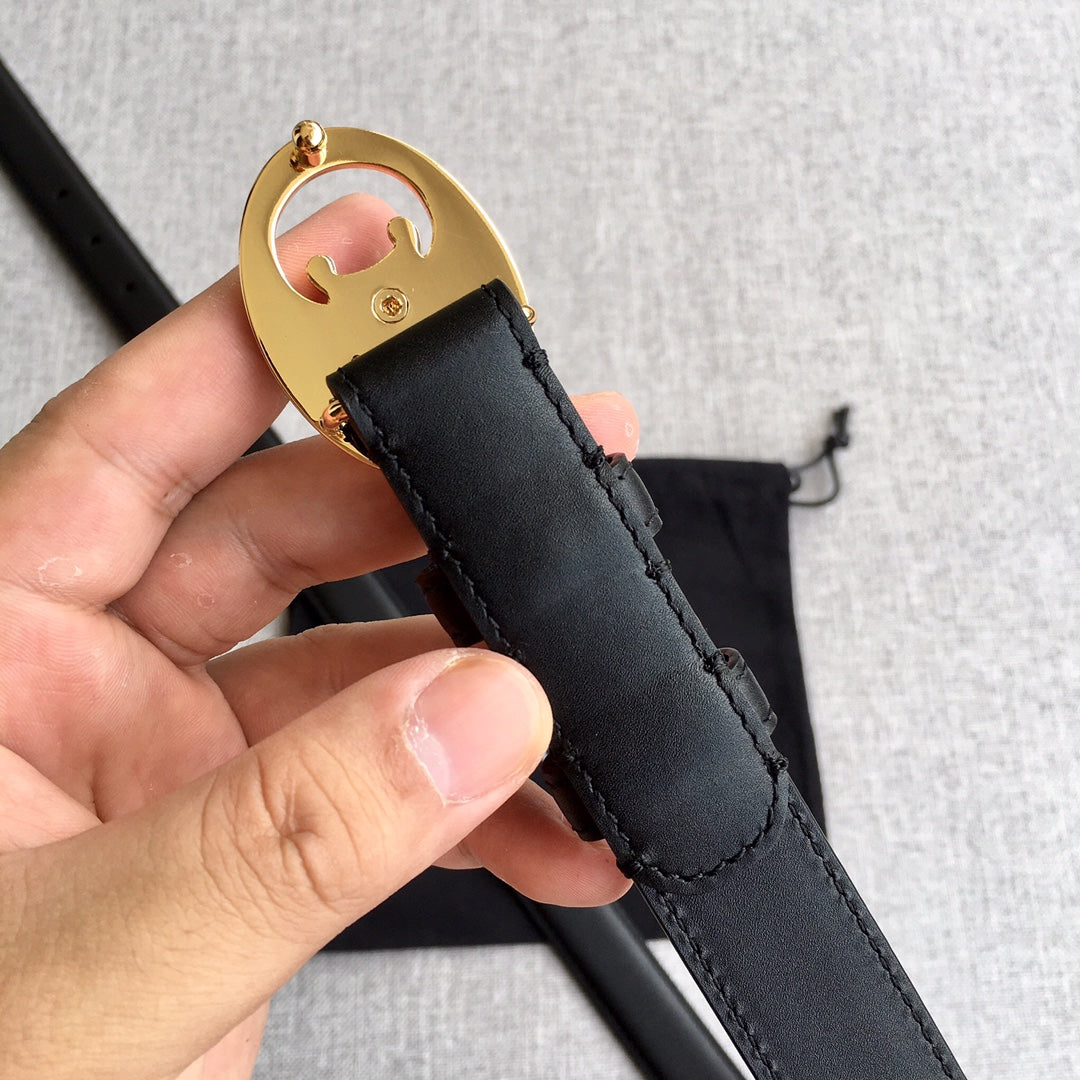 Celine 2026 Medium Triomphe Belt 25mm Leather