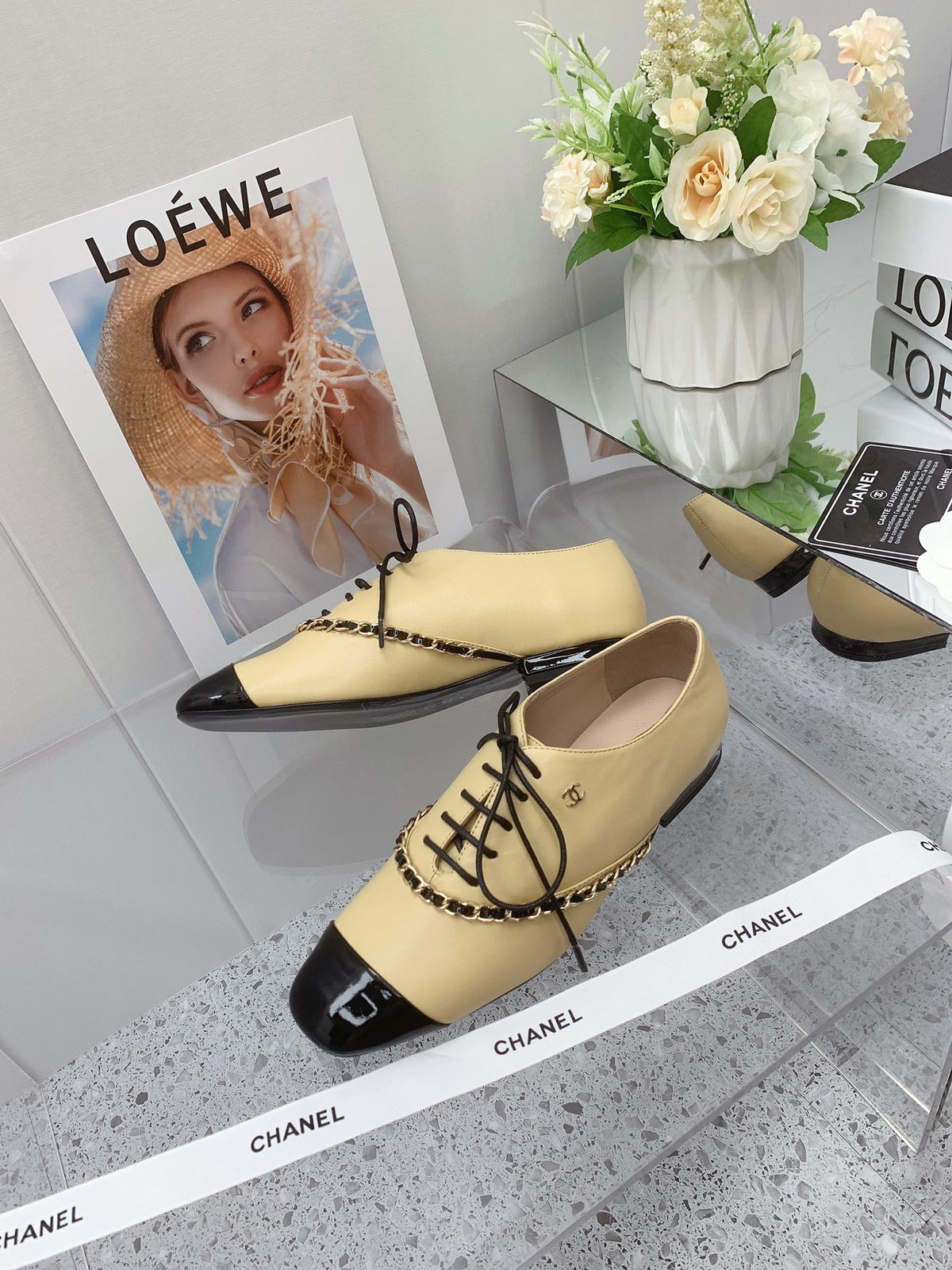 Chanel 2026 Oxfords Lace Up Loafers Cowhide 162108