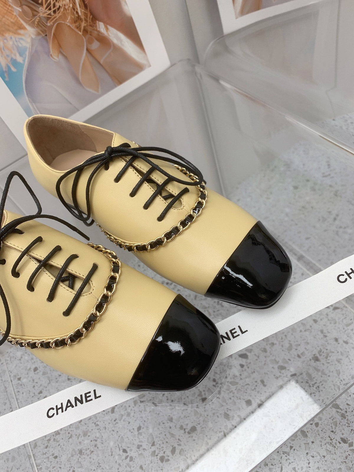 Chanel 2026 Oxfords Lace Up Loafers Cowhide 162108