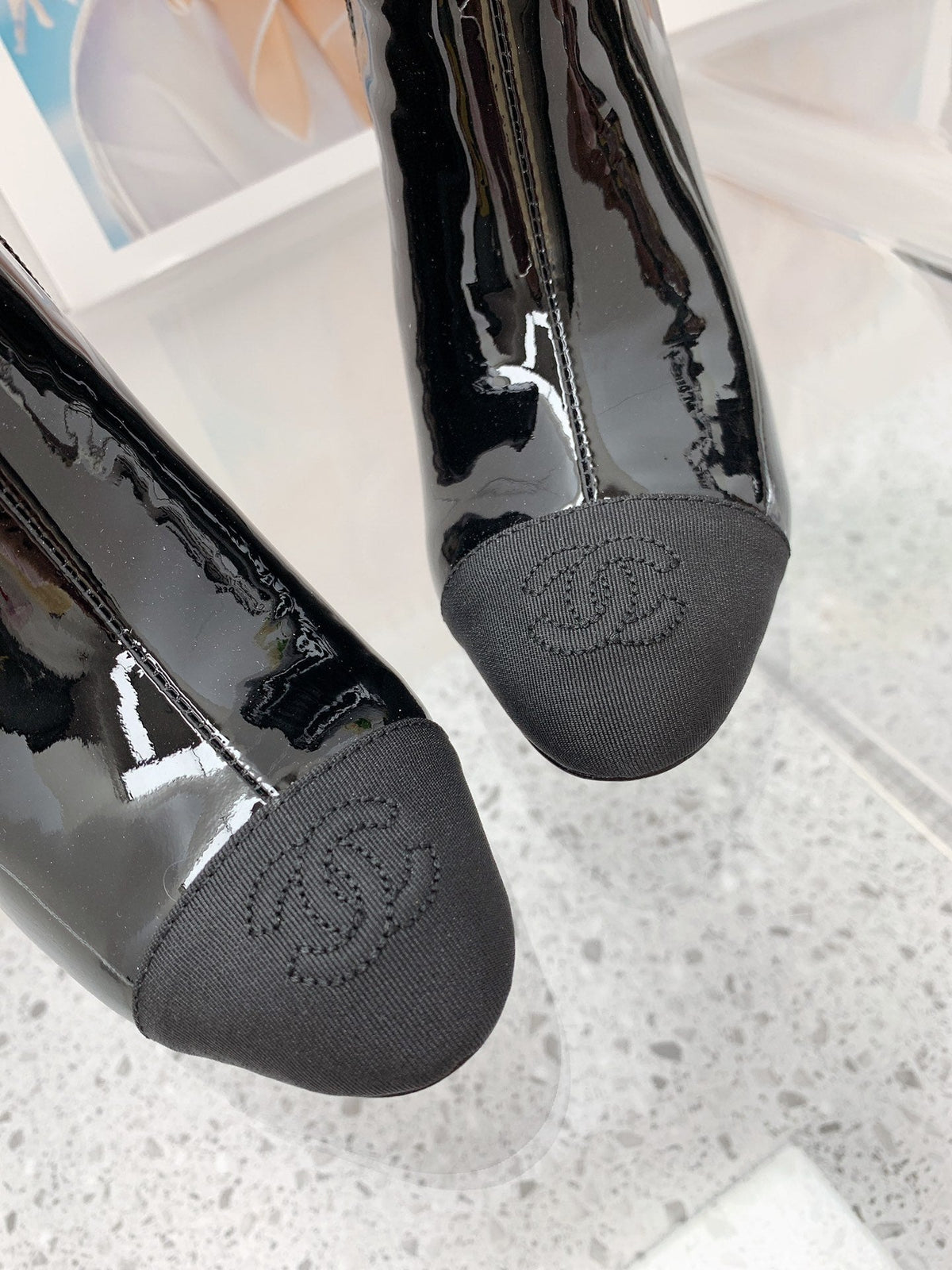 Chanel 2026 Bicolor Cap-Toe Boots 85mm Patent Leather 162120