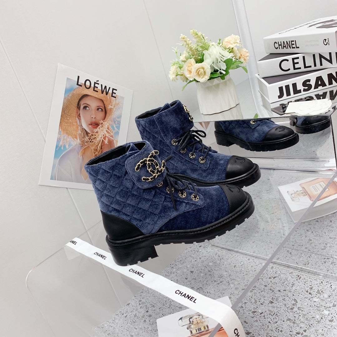 Chanel 2026 Quilted Boots Velvet Leather 162141