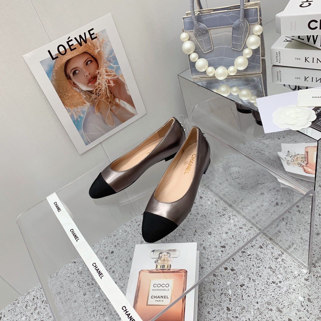 Chanel 2026 Cap Toe Ballet Flat Calfskin 162176