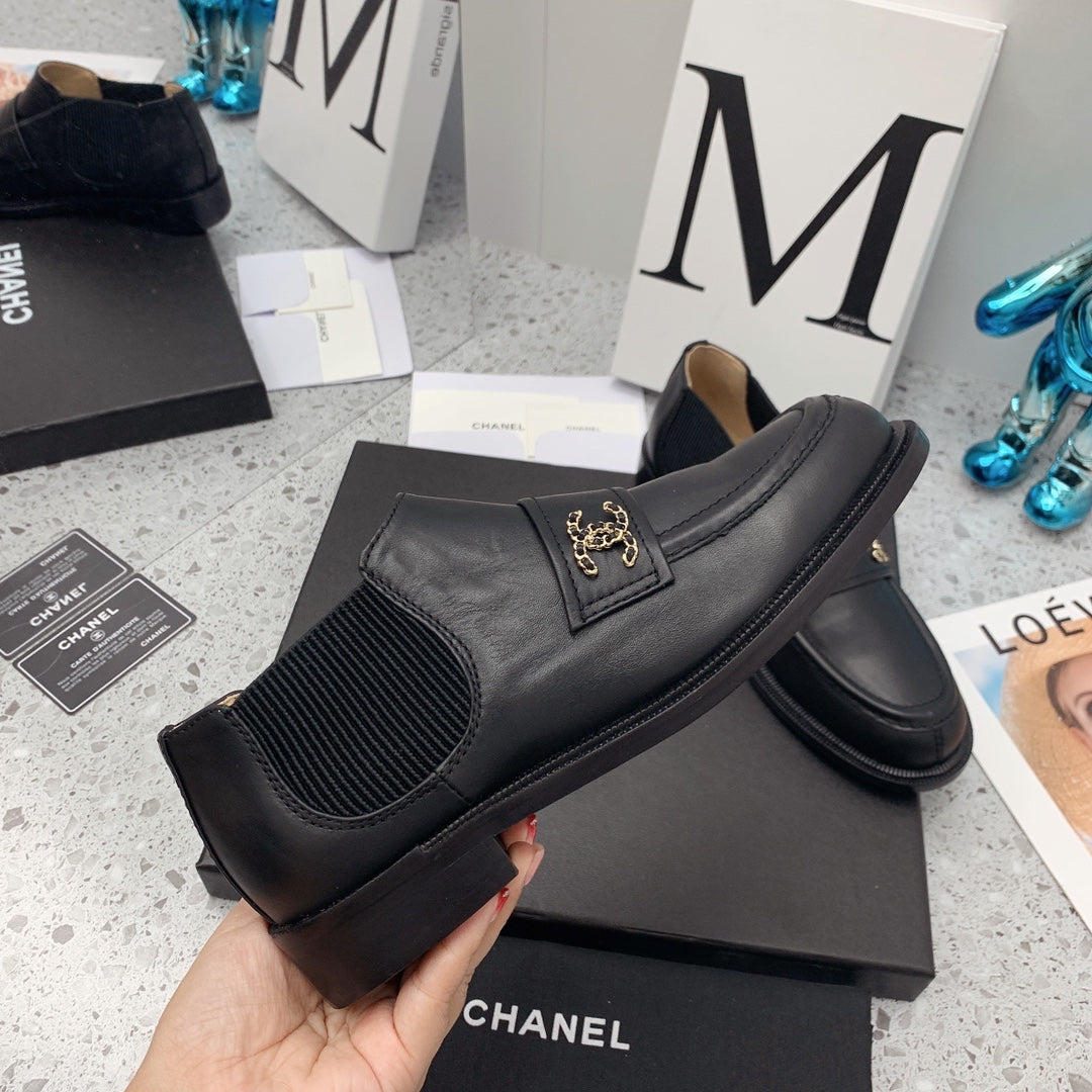 Chanel 2026 Elastic Short Boots Black Cowhide 162227