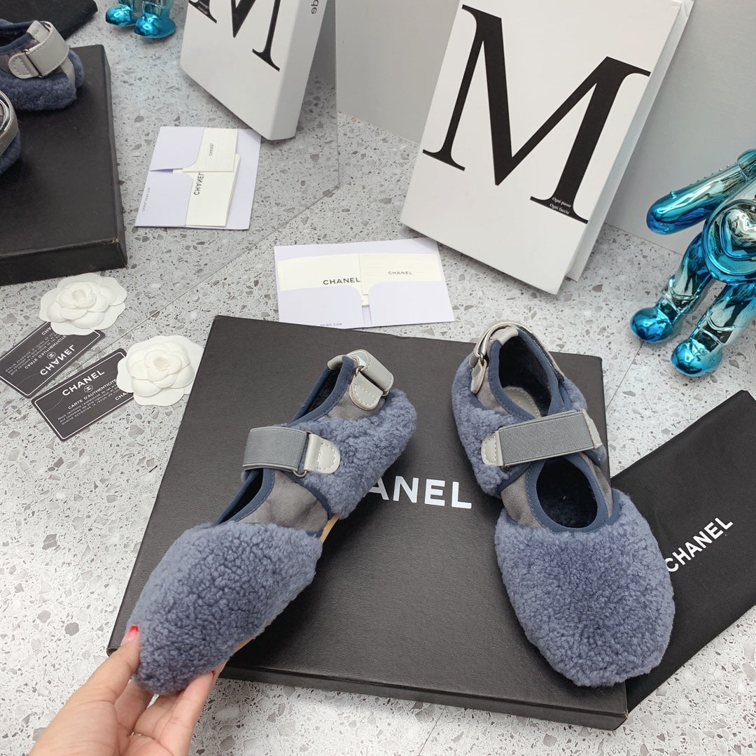 Chanel 2026 Velcro Straps Ballet Flat Wool 162234