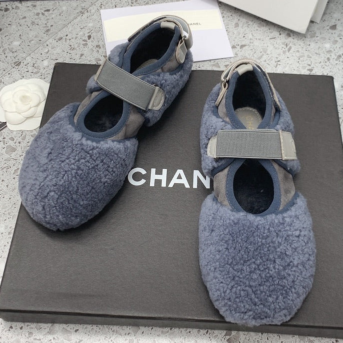Chanel 2026 Velcro Straps Ballet Flat Wool 162234