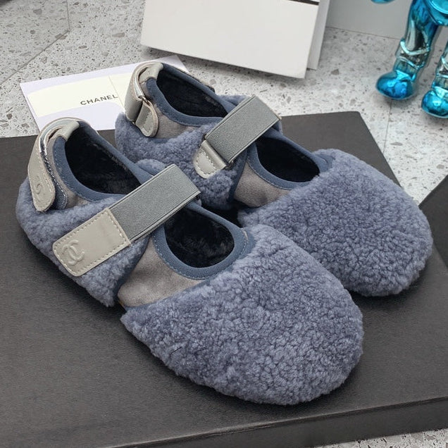 Chanel 2026 Velcro Straps Ballet Flat Wool 162234