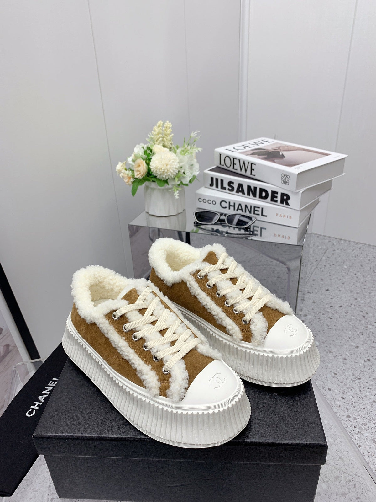 Chanel 2026 Platform Sneakers Suede Wool 162256