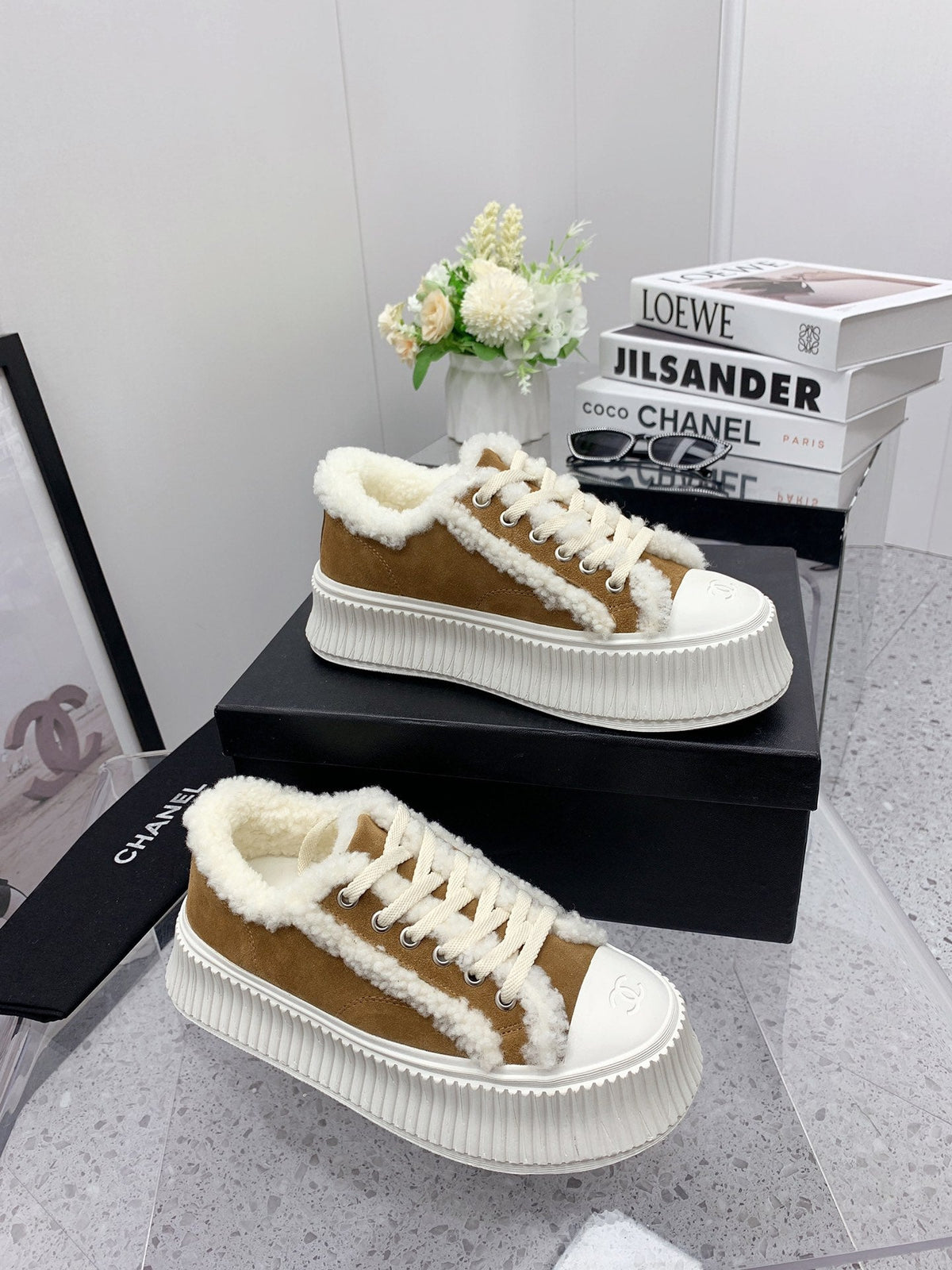 Chanel 2026 Platform Sneakers Suede Wool 162256