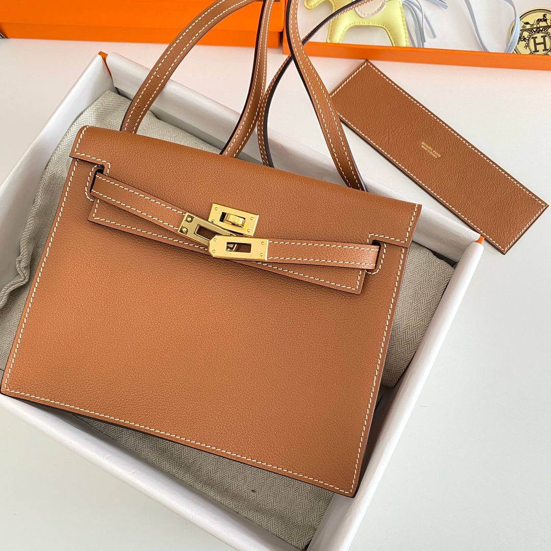 Kelly Danse II 22cm Tan Evercolor Leather Ghw