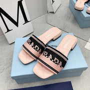 Prada 2026 Slippers Embroidery Sheepskin 731063