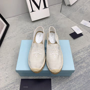 Prada 2026 Loafers Ivory Canvas Rope Sole 731189