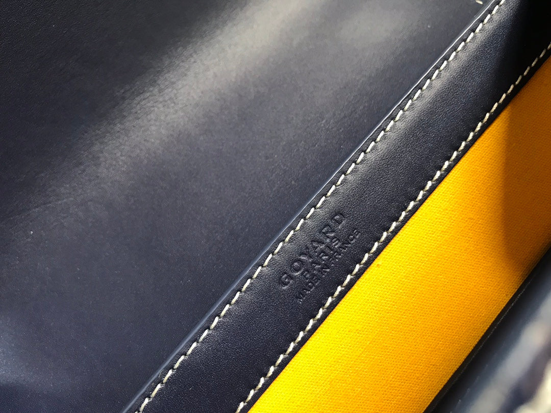 SAÃGON PM BAG 28 IN NAVY BLUE GOYARDINE CANVAS AND CALFSKIN