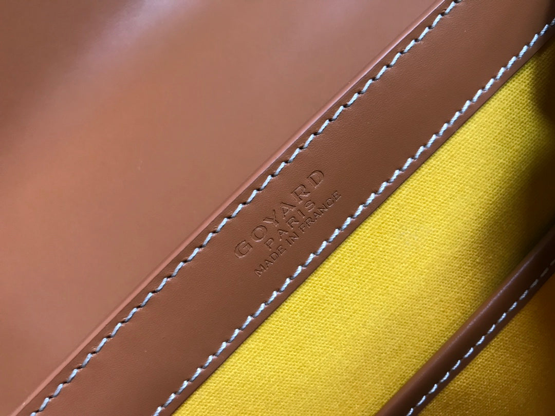 SAÃGON PM BAG 28 IN BROWN GOYARDINE CANVAS AND CALFSKIN