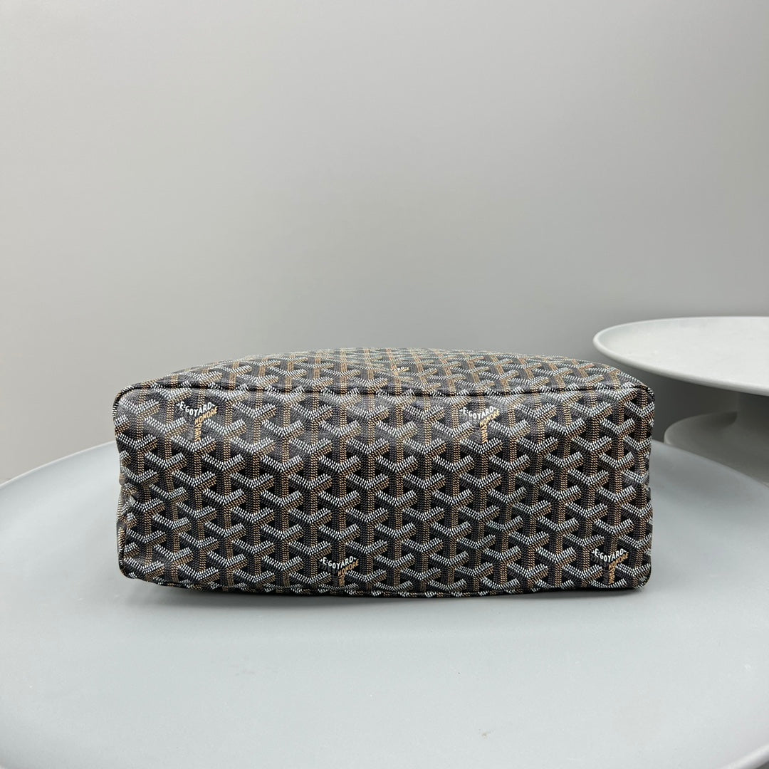 HOBO BOHÃˆME 34 IN BLACK GOYARDINE CANVAS AND CALFSKIN
