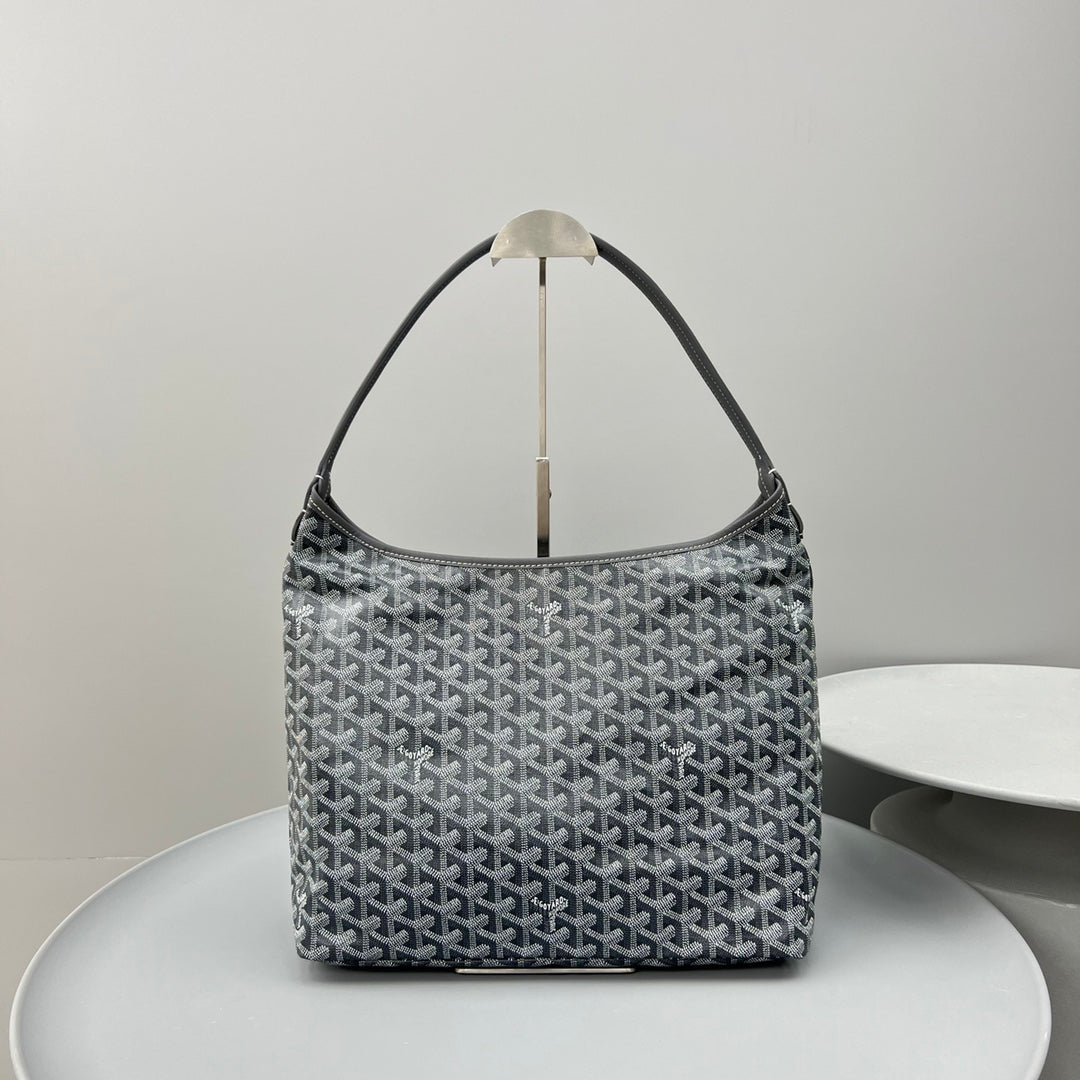 HOBO BOHÃˆME 34 IN GREY GOYARDINE CANVAS AND CALFSKIN