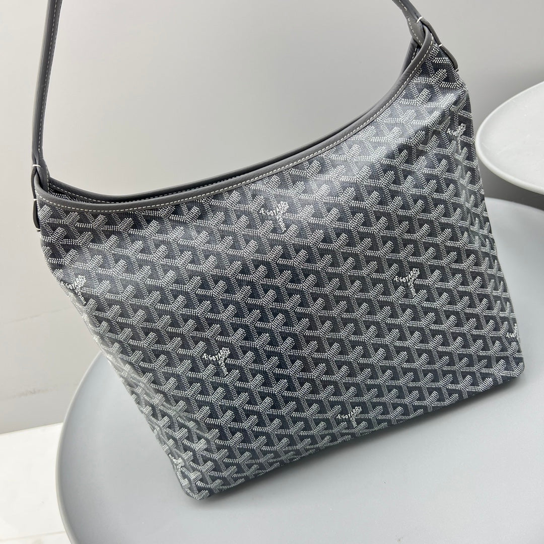 HOBO BOHÃˆME 34 IN GREY GOYARDINE CANVAS AND CALFSKIN