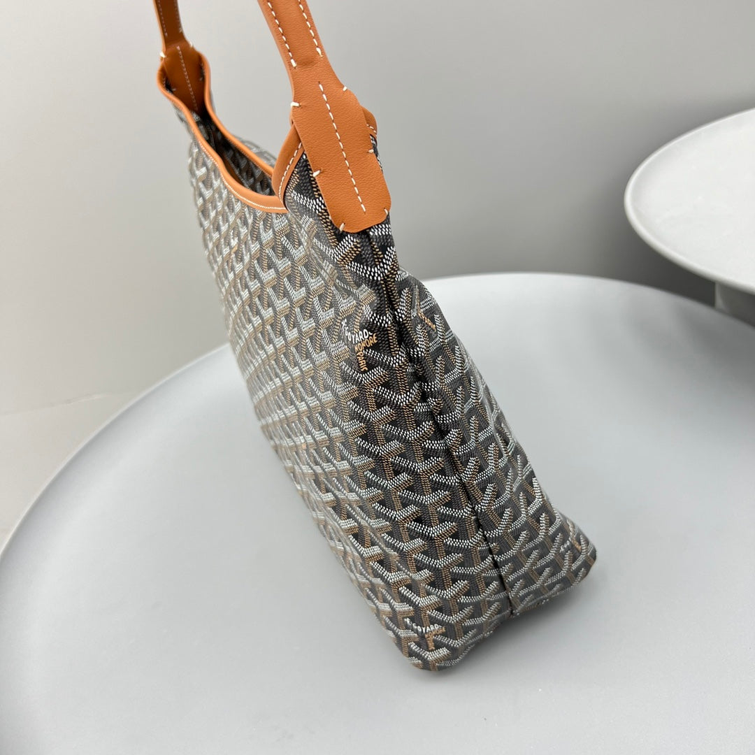 HOBO BOHÃˆME 34 IN BROWN GOYARDINE CANVAS AND CALFSKIN