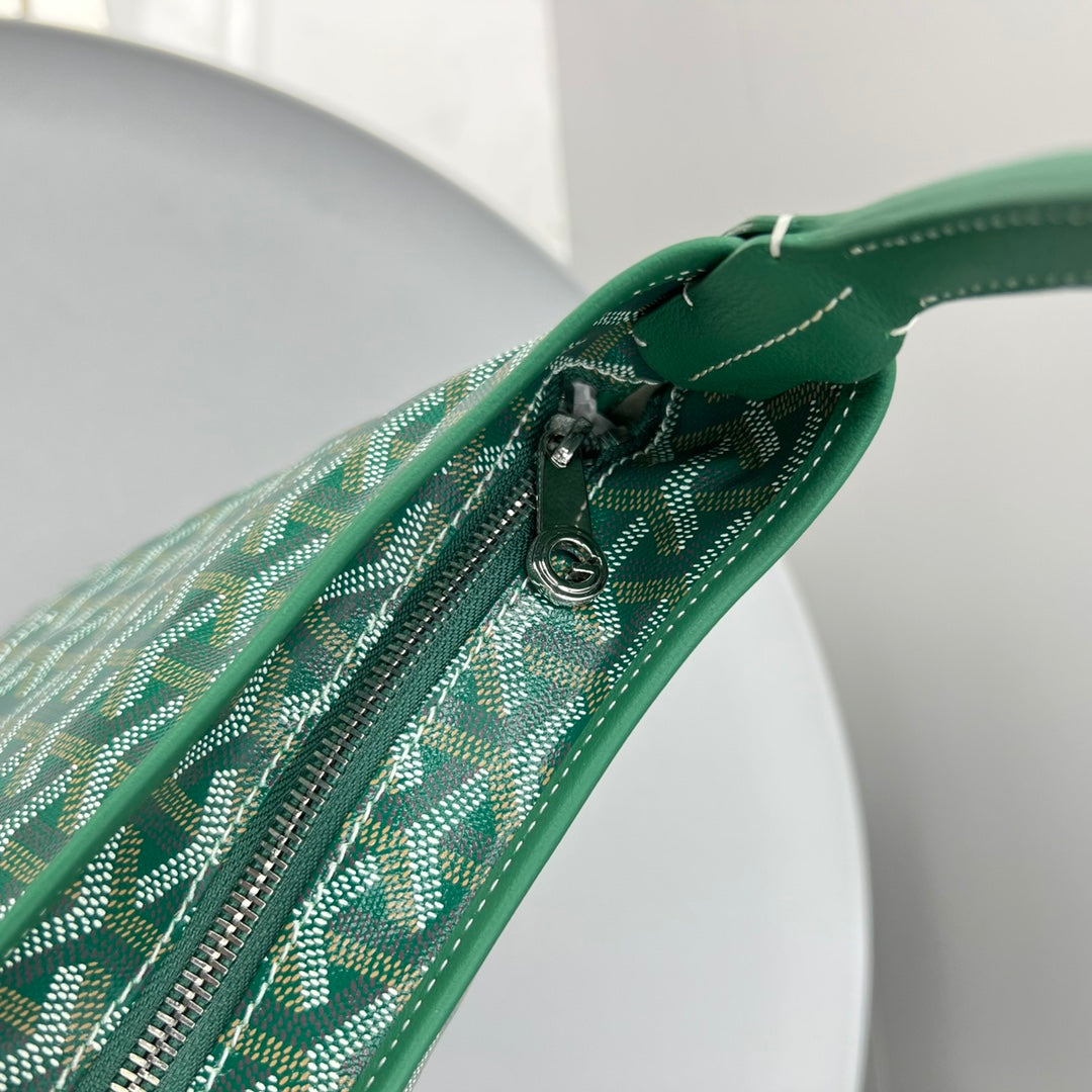 HOBO BOHÃˆME 34 IN GREEN GOYARDINE CANVAS AND CALFSKIN