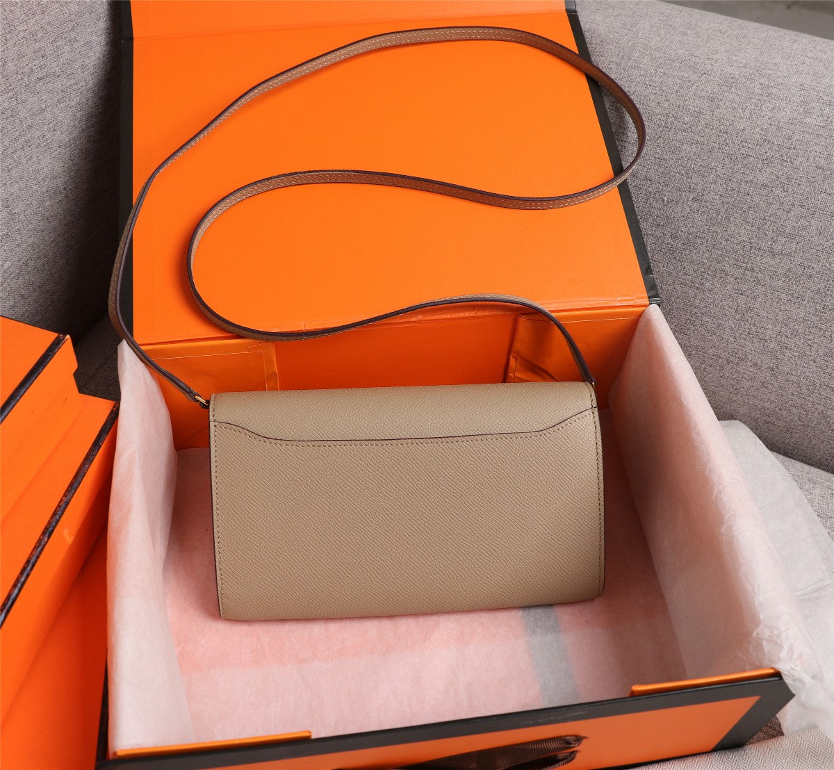 HM CONSTANCE BAGS DAKANG 20.5 BEIGE EPSOM