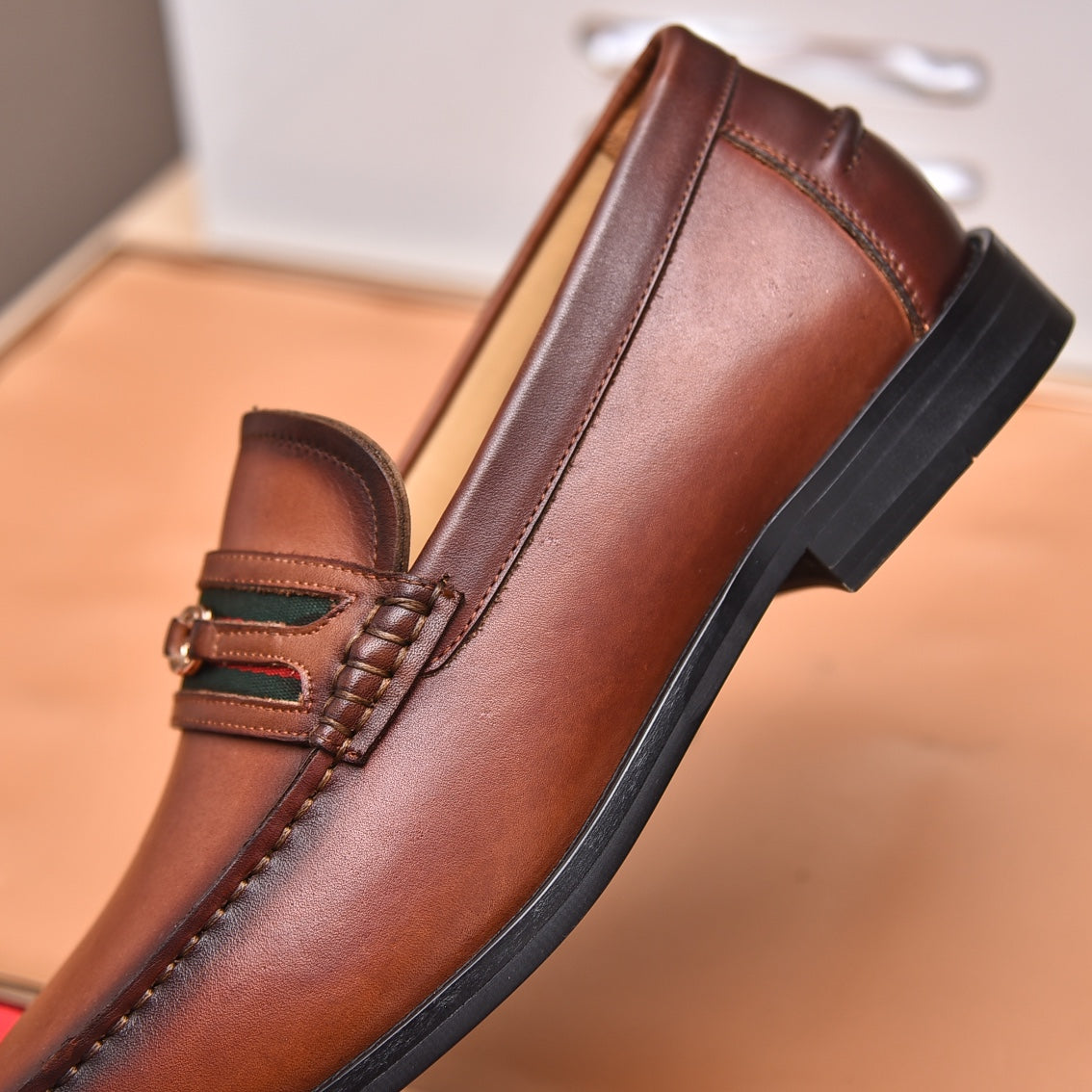 GG Men's Loafer Brown Cowhide 522701
